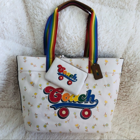 Coach Pride Rainbow Roller Tote & Wristlet - Picture 5 of 10